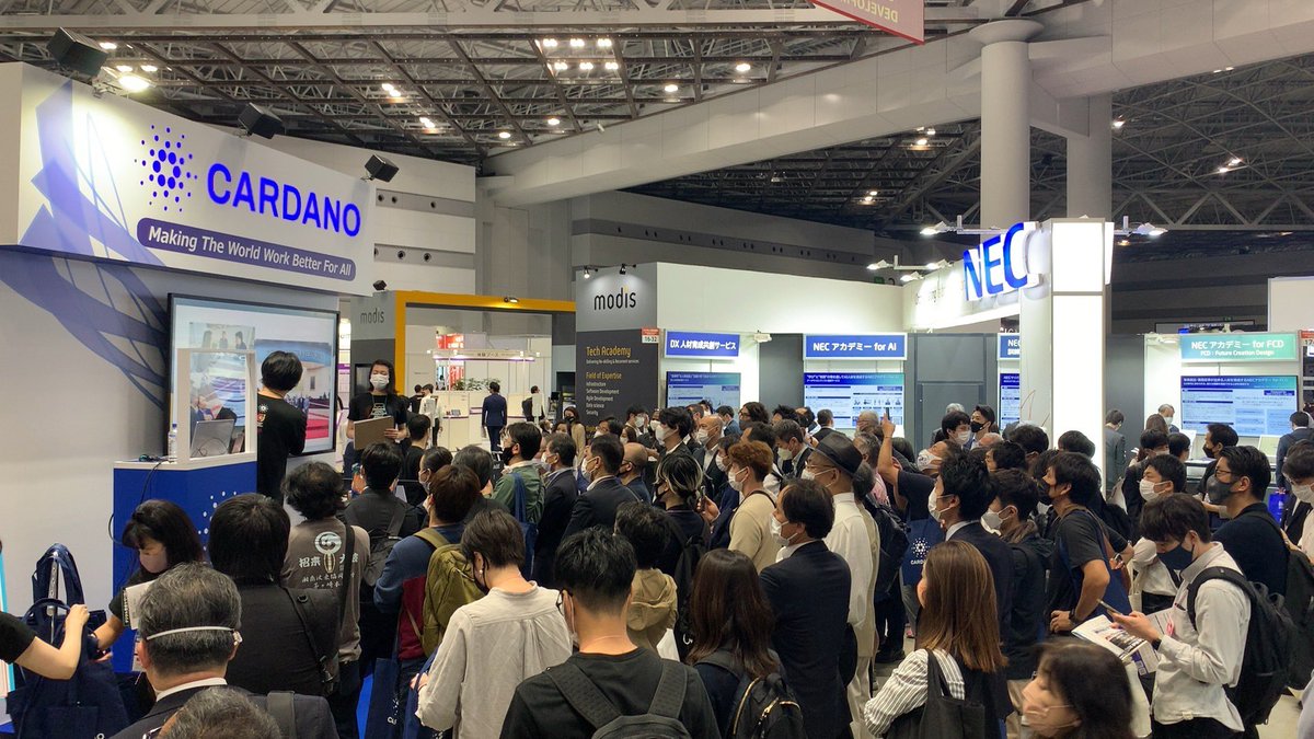 Dow_shi1's tweet photo. 東京ビックサイトでブロックチェーンEXPO本日2日目です✨🤩

昨日はトークイベントにもすごい人が集まって頂き大盛況でした🔥

毎日2回エルサルバドル🇸🇻の事とNFTビジネスについて話しております🔥

皆さんカルダノブースでお待ちしております✨🤩

#ブロックチェーンEXPO春 
#Cardano https://t.co/XDO6MvlcxE