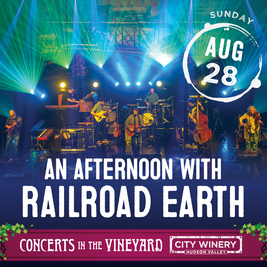 We'll be in the Northeast later this summer for a weekend run including August 25 at The Ridgefield Playhouse in Ridgefield, CT and August 28 for Concerts at the Vineyard at the City Winery Hudson Valley!! 🍇 Details and tickets at railroad.earth/tour