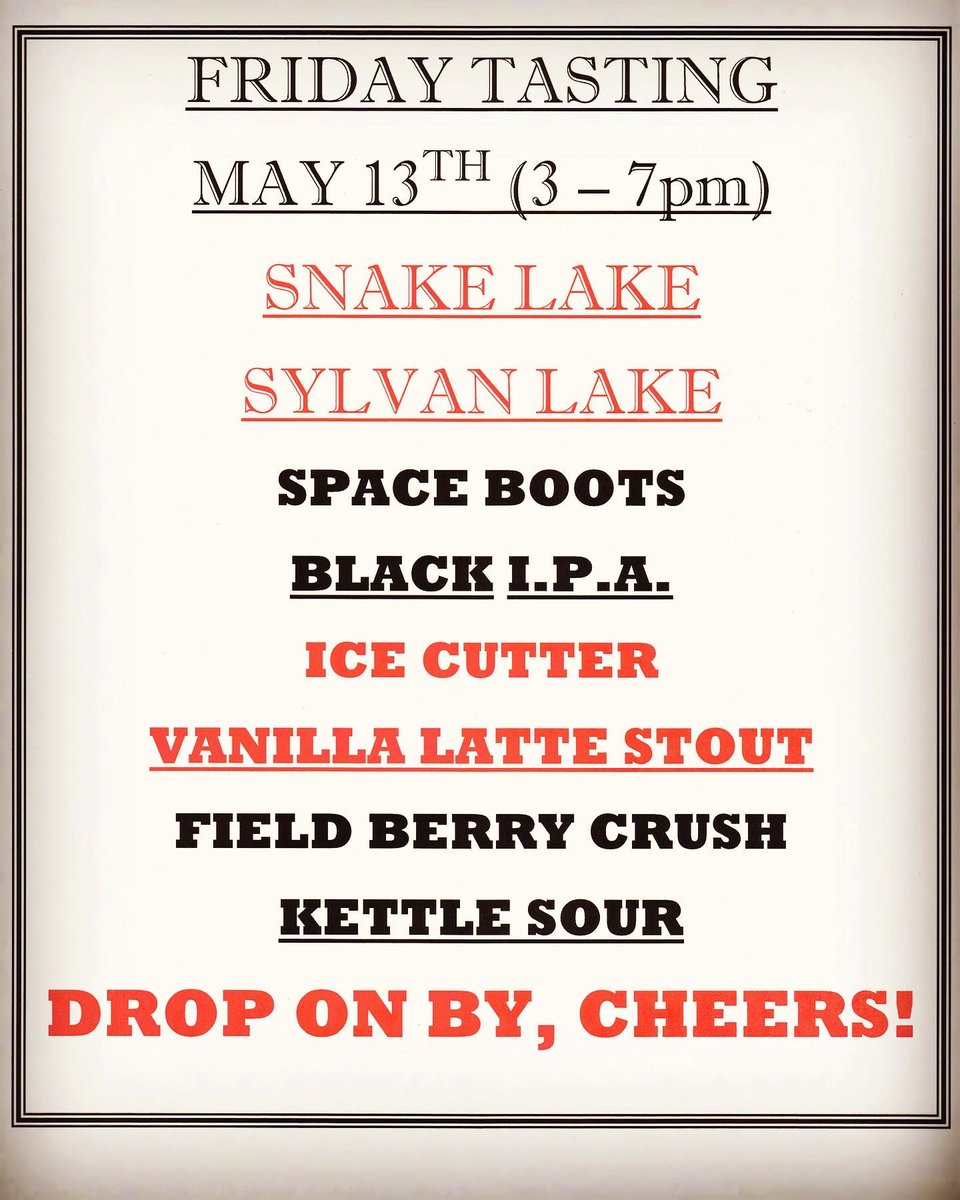 LPSpirits's tweet photo. #BFF…#BeerForFree! This #Friday drop by (3 -7) and sample these beauties from our friends @snakelakebrewco,
#SpaceBoots #BlackIPA
#IceCutter #VanillaLatte #Stout & #FieldBerry #Crush #KettleSour.
#CraftBeer #SylvanLake
#AlbertaCraftBeer
#CanadianCraftBeer
#Cheers 🍻#StAlbert https://t.co/Qu4zTeRMoK