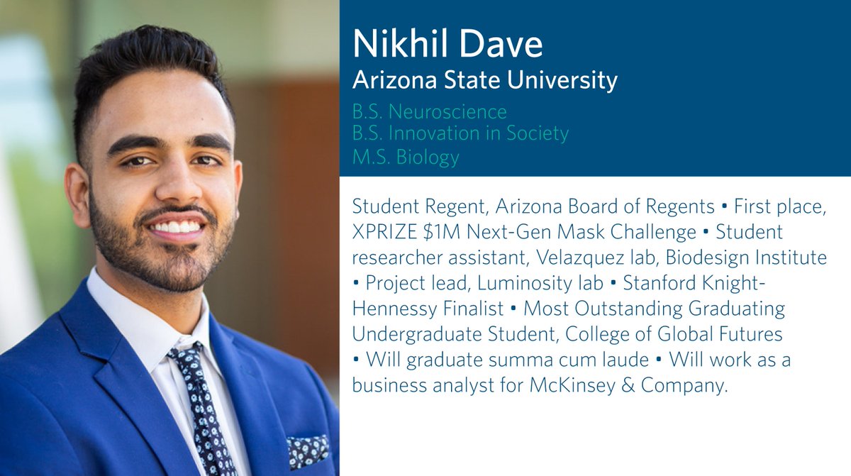Congratulations to #FlinnScholar Nikhil Dave, who will work as a business analyst for <a href="/McKinsey/">McKinsey & Company</a> after graduating from <a href="/ASU/">Arizona State University</a>. bit.ly/3yzDgPh