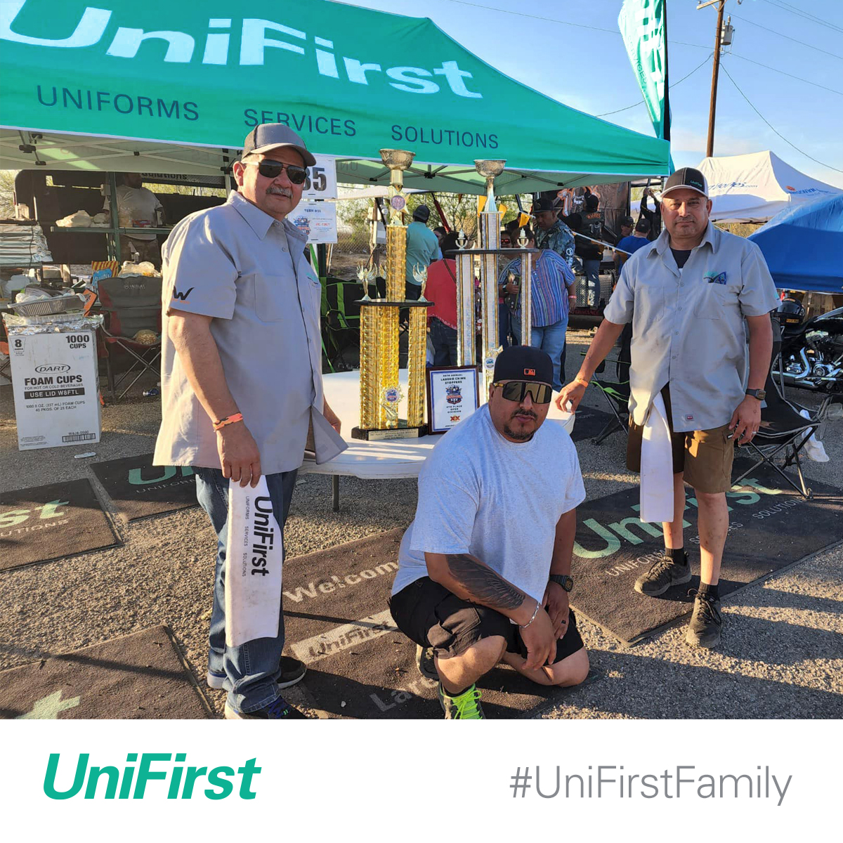 UniFirst_Corp's tweet photo. UniFirst–San Antonio, TX recently sponsored the Menudo Bowl in support of Crime Stoppers. In addition to providing disinfectants and sanitizer dispensers, the team cooked up some winning BBQ, earning third place in the ‘open division.’ #UniFirstFamily https://t.co/qNwAFztkL7