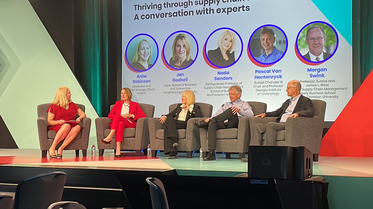 What a way to end #Kinexions! Phenomenal insights around how all #supplychains can thrive through our most difficult hour. <a href="/agrobins/">Anne G. Robinson</a> <a href="/JanGodsell/">Prof. Janet Godsell</a> <a href="/nadasanders/">Dr. Nada Sanders</a> Pascal Van Hentenryck and Morgan Swink covered #automation, #resiliency, #AI, #sustainability, #talent and more!