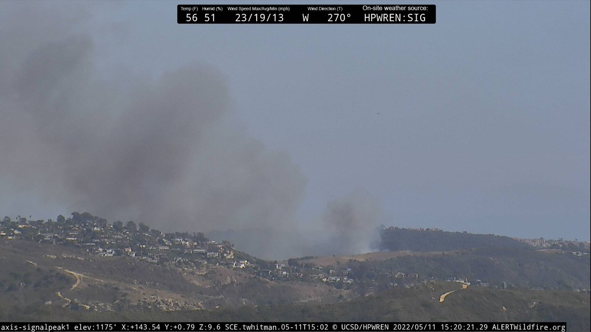 CAFireScanner's tweet photo. #CoastalFire in Laguna Niguel, Orange Co: 3 acres in light-medium fuels w/ a spot fire out in front. Located near the SOCWA Coastal Treatment Plant @ 28303 Alicia Pkwy. https://t.co/hlltnGRZTZ