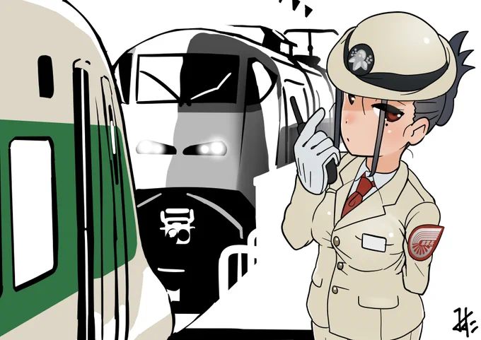 未更新E2系未更新E3系の併合作業とチーフちゃん 