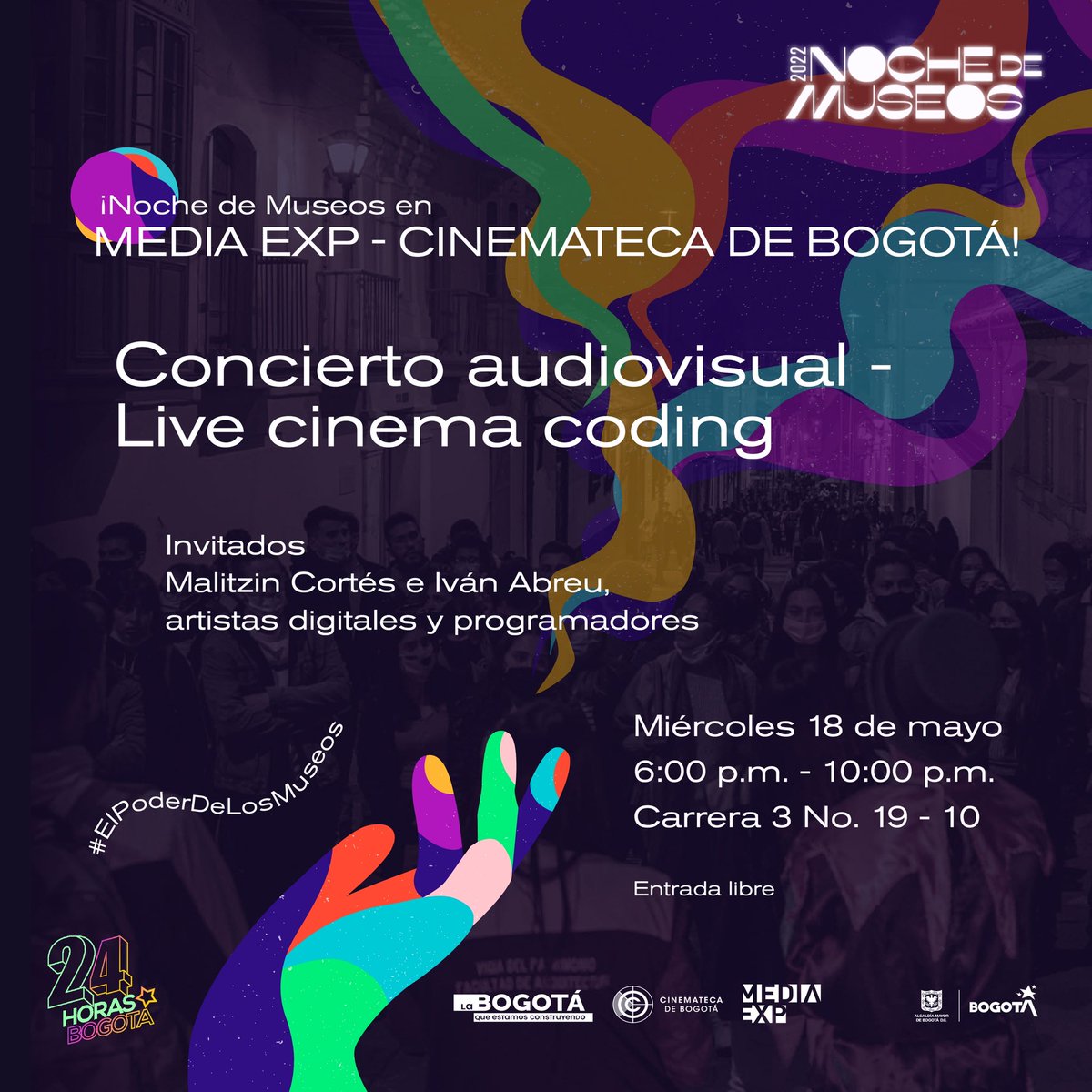 CinematecaBta's tweet photo. Noche de museos en #MediaExp
Este concierto recorre diferentes escenarios a través del análisis de estas imágenes de donde surge el deseo de explorar, descifrar e interpretar las diversas tipologías “arquitectónicas” resultantes del “estilo informal” #NocheDeMuseos2 🔻🔻🔻 https://t.co/iht0IsyCPv