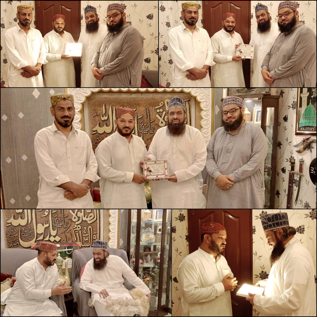 اسیر ناموس رسالت محمد عابد قادری بھاٸی اپنی شادی کا دعوت نامہ سربراہ پاکستان سنی تحریک محمد ثروت اعجاز قادری بھاٸی کو دیتے ہوۓ اس موقع پر پاکستان سنی تحریک علما۶ بورڈ کے حضرت علامہ غلام حسین عطاری بھاٸی اور محمد رضوان قادری بھاٸی بھی موجود تھے 
<a href="/SarwatEjaz/">Sarwat Ejaz Qadri</a>
<a href="/JoinPST92/">PST Team(#JoinPST)</a>