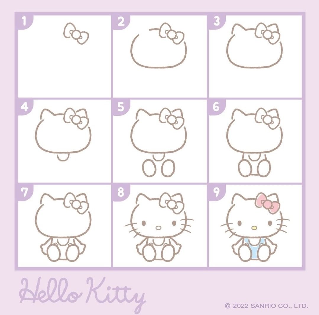 How to Draw Hello Kitty - Step by Step Video - YouTube