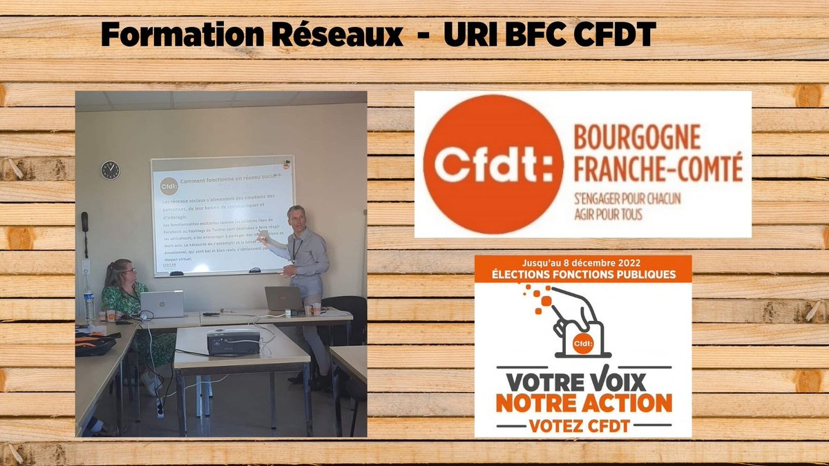 [FORMATION RÉSEAUX POUR L' URI CFDT BOURGOGNE-FRANCHE-COMTÉ]
Merci de m'avoir accordé votre confiance pour cette formation. En route vers les #ElectionFonctionPublique 2022.

#fonctionpublique <a href="/CFDTfp/">CFDT Fonctions publiques</a> <a href="/FepCFDT/">Fep CFDT</a> <a href="/SgenBourgogne/">CFDT Educ Formation Recherche Publique Bourgogne</a> @SgenCFDT <a href="/BfcCfdt/">CFDT URI BFC</a> <a href="/NRebotti/">Nouria Rebotti</a> <a href="/mcrance_crance/">CRANCE  Martial</a> <a href="/CFDT/">CFDT</a>
