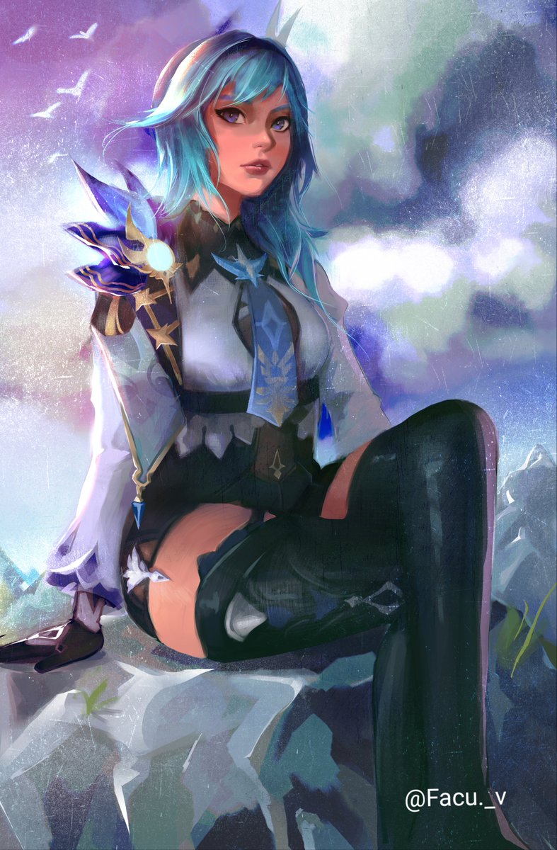 fv_dib's tweet photo. Fanart de eula💙 #fanart #Eula #GenshinImpact #drawing #digitalart https://t.co/GczbU2Gsf9