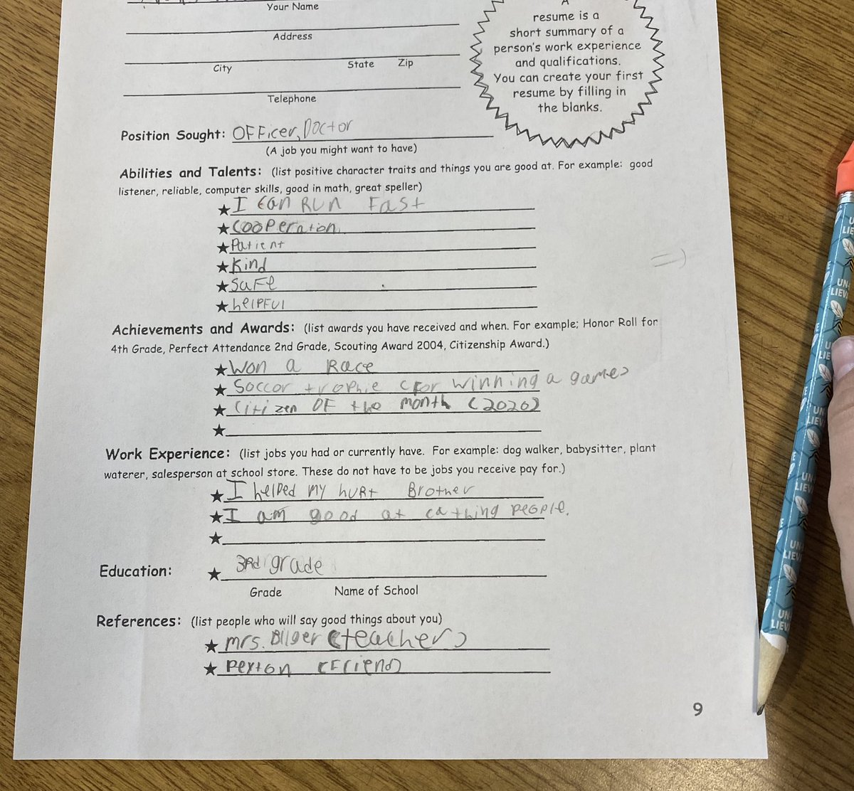 mrsbucketfiller's tweet photo. Resume writing in 4th!  Ss we’re so excited to show off their strengths.  It’s never too early to prepare for your future!  @soaringin4th @Principal_PES @Providence_ES @DrManigo https://t.co/0ZJfOrPEtu