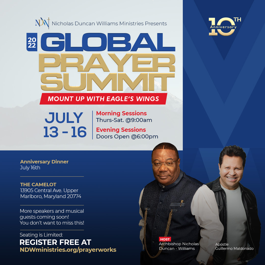 ArchbishopNick's tweet photo. I will be joined by @apostlegm from Miami, Florida at the 10th Anniversary of Global Prayer Summit in Upper Marlboro Maryland, USA on July 13-16.

Come and experience God's supernatural power in your life.

Reserve a seat here: https://t.co/1tMvNGEird

#GlobalPrayerSummit2022 https://t.co/vLcLtqPXu3
