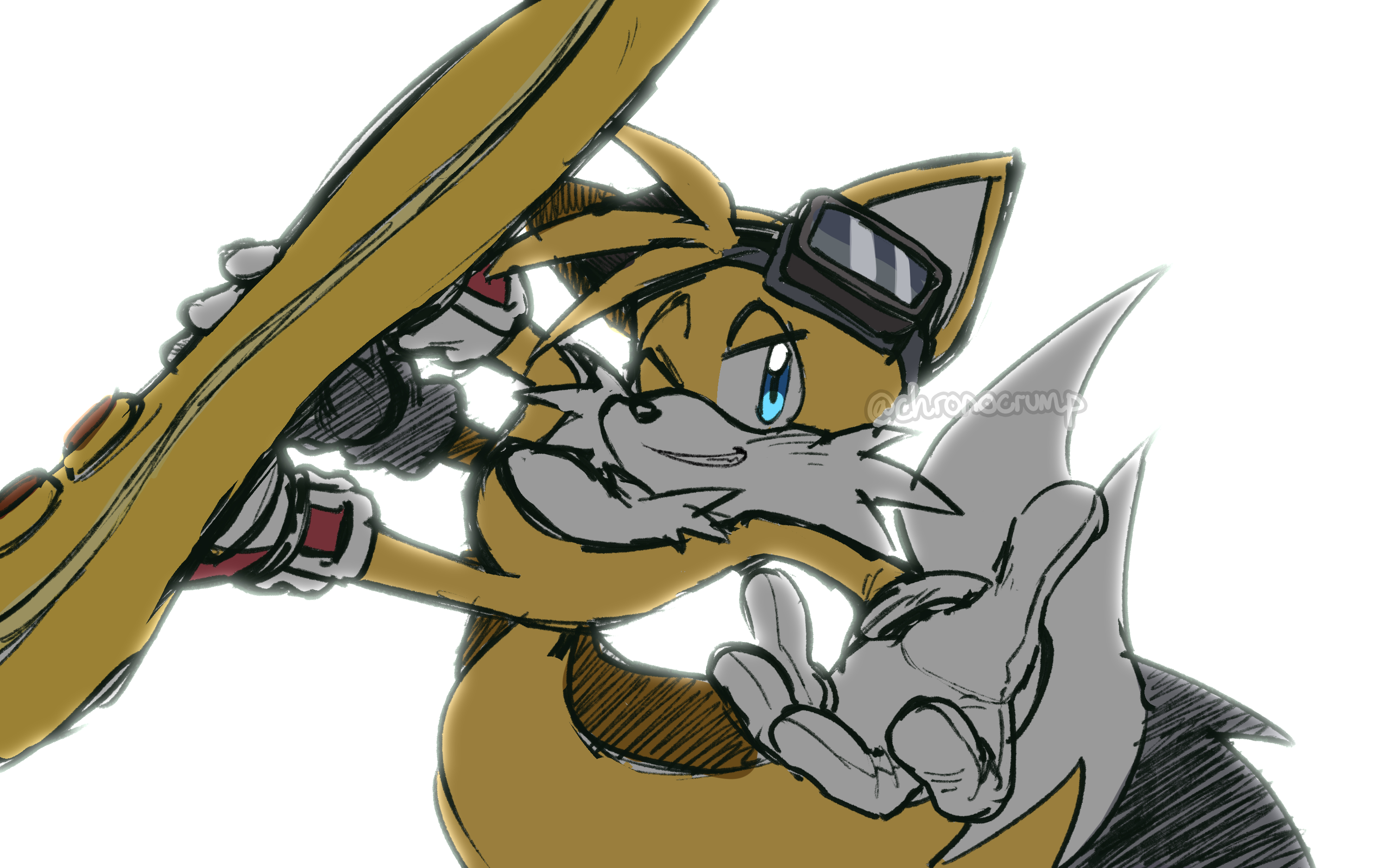 shadow the hedgehog and tails (sonic) drawn by chronocrump