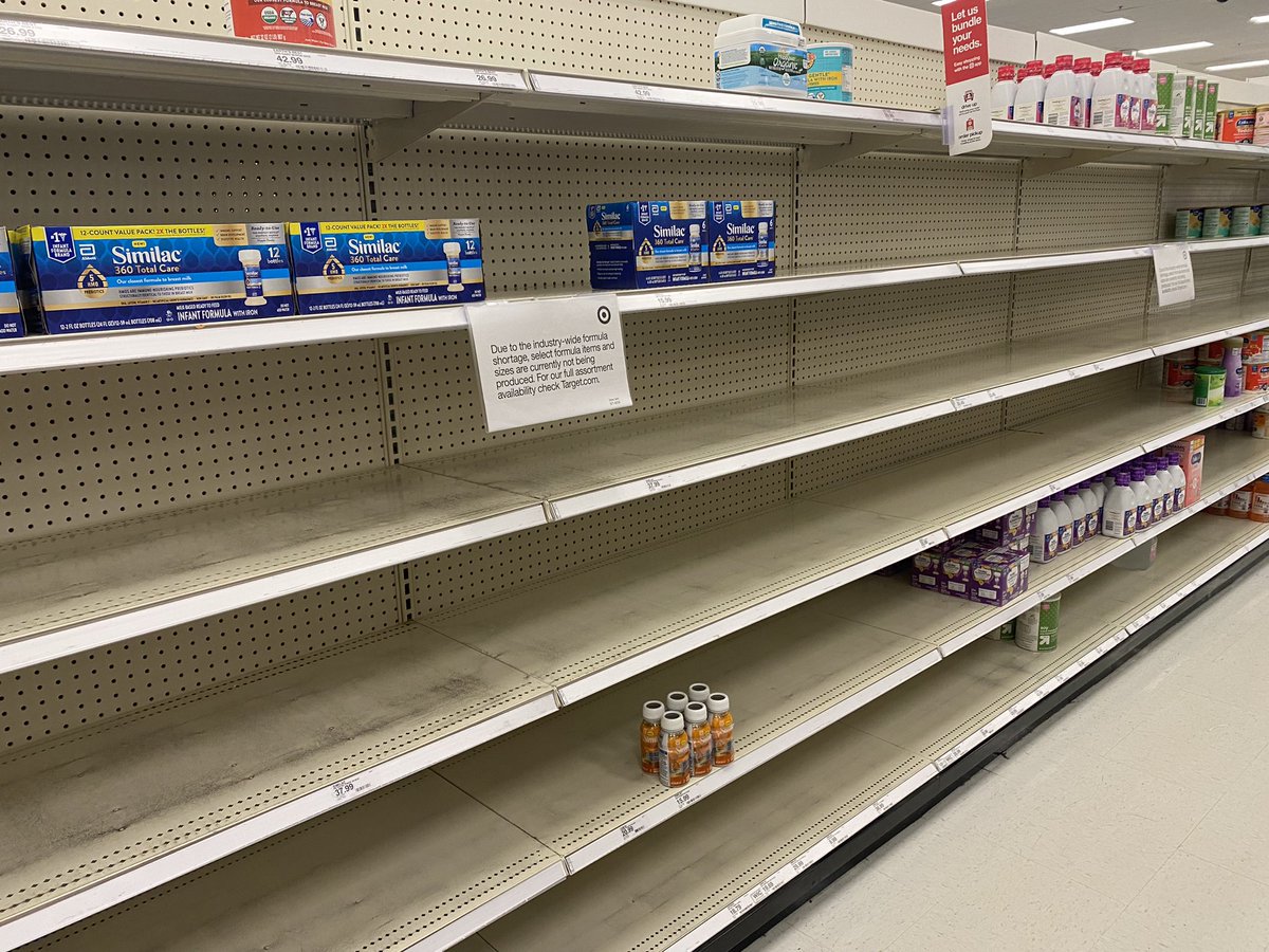 LaurenMachos's tweet photo. The stress this is causing mothers is awful. Babies need to be fed and some can only use specific formulas. I’ve been to 18 stores in 2 days…searching for my niece. @AbbottNews #similac @US_FDA #formularecall #formulashortage https://t.co/kiZp2nJY8p