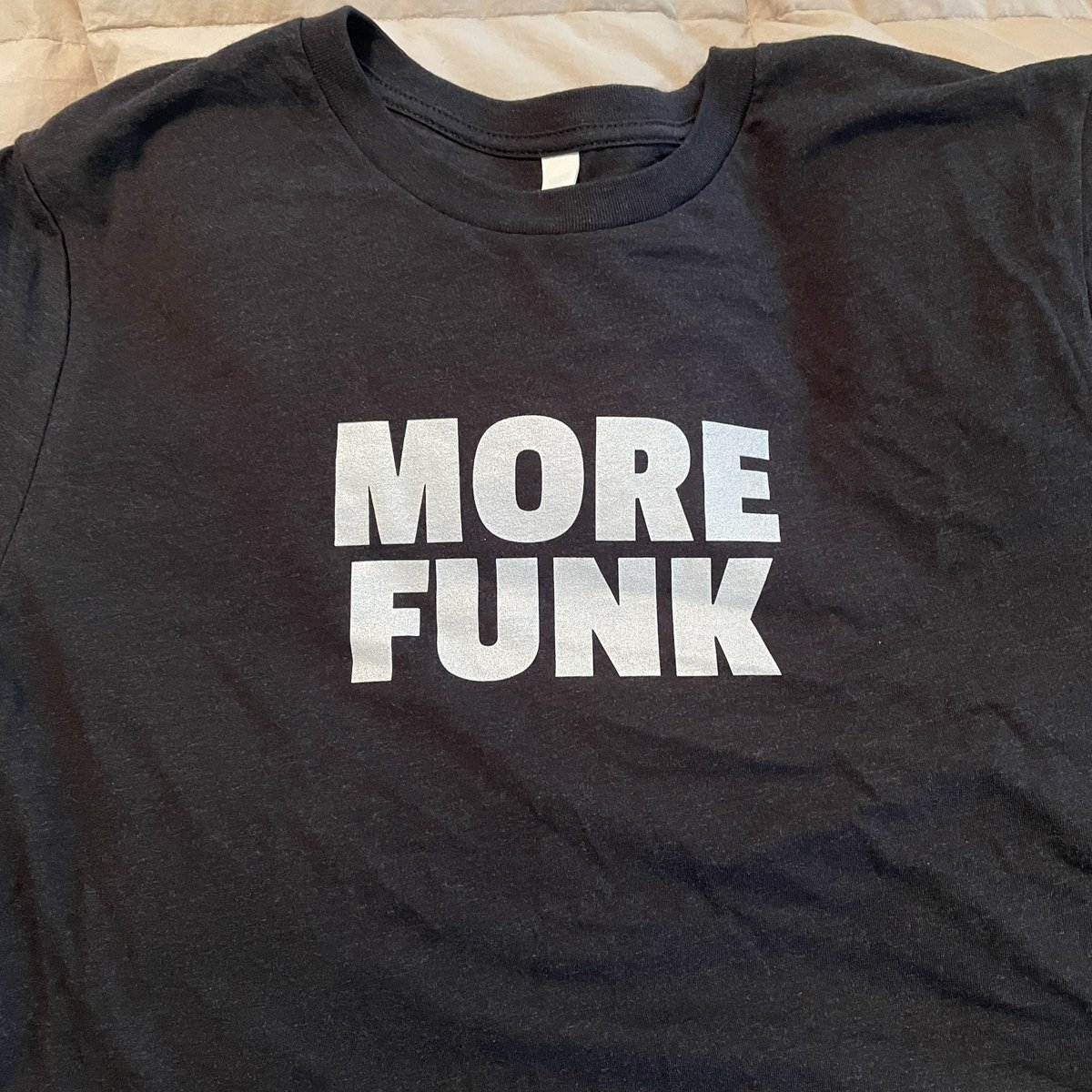 phandesignz's tweet photo. Yep. Always need more. The first shirt in our new Rockstar series. Short messages on black shirt.
Wear it onstage or on the rail. #morefunk #funk #Funky https://t.co/Ij6nXA6iD2