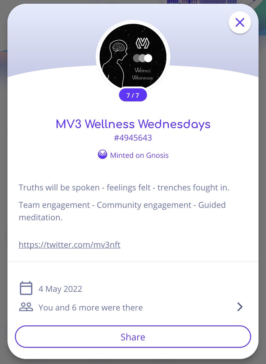 So much more than just a POAP 
Designed by @mnvshnkr 

Wellness Wednesdays is changing the game for the better💯 

Shoutout to all the warriors in the space

<a href="/PlagueM3dic/">Plague</a> <a href="/Stronsoul/">Marï</a> <a href="/ShahnMiller/">Crown Of Orion</a> @isabella_losada <a href="/colkub/">Colin</a> <a href="/adambravin/">AdamBravin</a> <a href="/gavinetmanski/">Gavin</a> <a href="/Rhopper97/">Ryley Hopper</a> &amp; many more 🤝 🤍