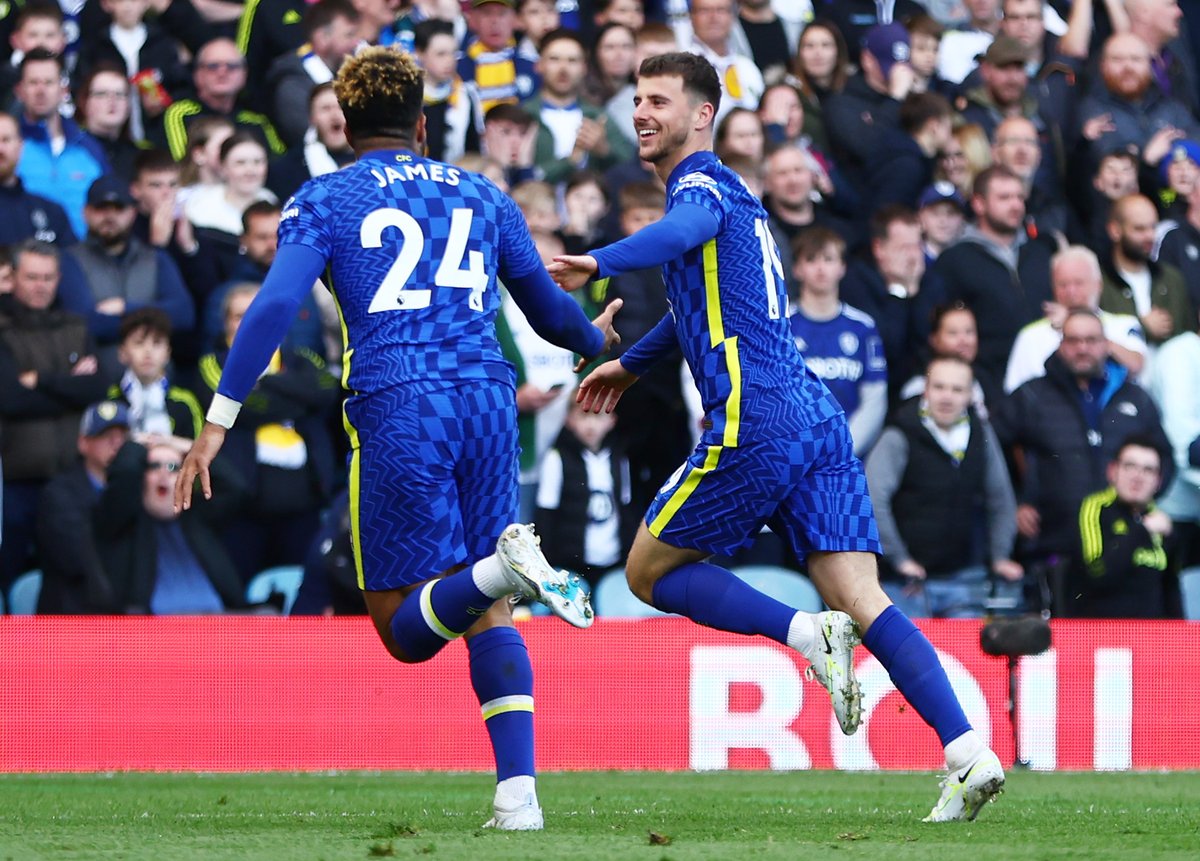 premierleague's tweet photo. 📆 Aged 23 years and 121 days, @masonmount_10 becomes the youngest player to hit 🔟+ goals and 🔟+ assists in a #PL season for @ChelseaFC 

#LEECHE https://t.co/fFdOsCdHeM