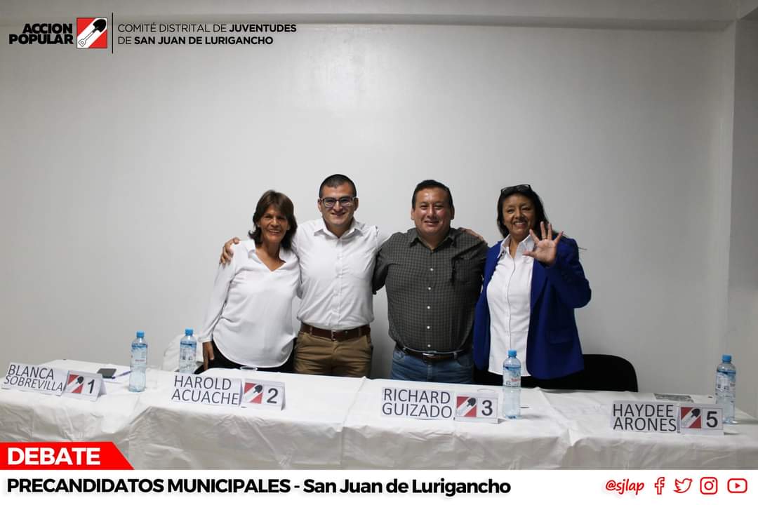 ap_sjl's tweet photo. Así se vivió el Debate Precandidatos Municipales - S.J.L 🇵🇪📣 
Desde Juventudes S.J.L organizamos un interesante #DEBATE para que nuestros vecinos de S.J.L escuchen las propuestas de nuestros precandidatos a la Alcaldía de S.J.L. 
🇵🇪🙌
#AcciónPopular #Elecciones2022 https://t.co/9iX6YtC2y0