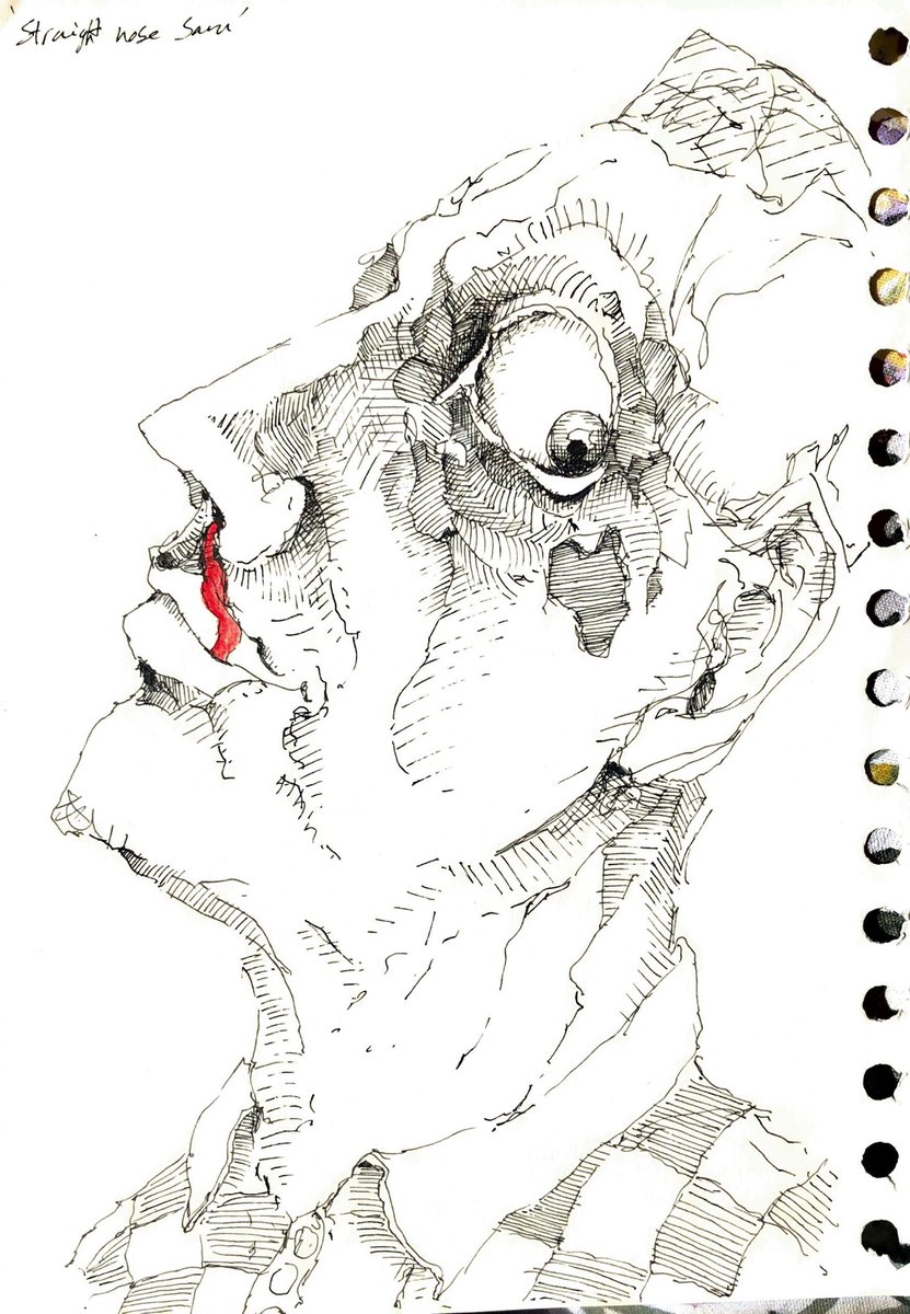 ealdevismes's tweet photo. Straight nose Sam #penart #smallartist #portraits #portraitart #penandink #rotring https://t.co/vXtAy0DV1Q