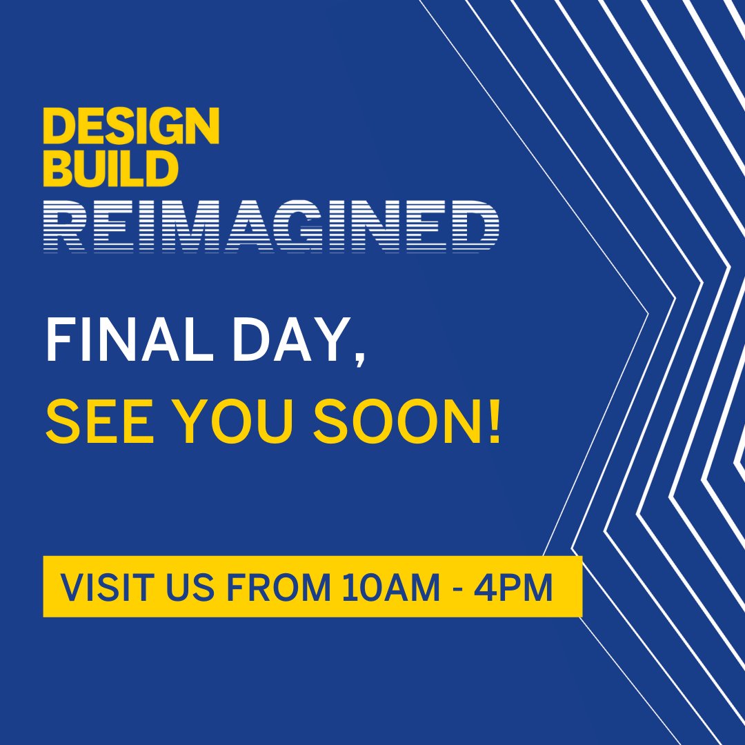 DesignBUILDexpo's tweet photo. They say all good things must come to an end - but not just yet! It's the final day of DesignBUILD, and still plenty to see and do. 

Register online or at the desk when you arrive, we'll see you soon: https://t.co/AMQ7WNUVpu

#DesignBUILD #DesignBUILDReimagined https://t.co/9yiqAjQvCC