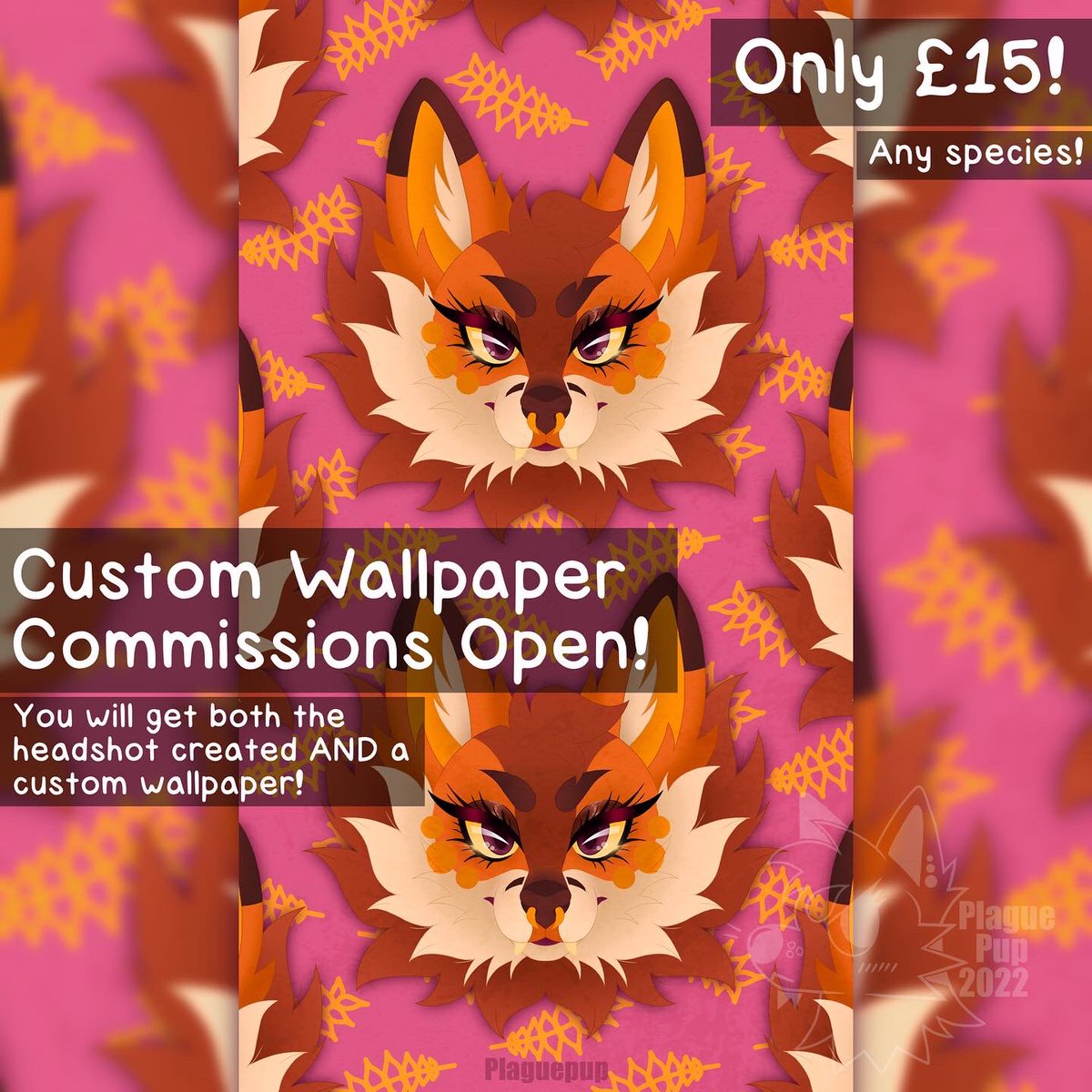 plagueepup's tweet photo. Custom Wallpaper Commissions Open! [5/5 Slots Open!]
you will receive a completely custom wallpaper for Any device type (phone, desktop, tablet etc) AND the headshot Created to make it (with its own background too!) #furrycommissions #opencommissions #furyartist https://t.co/tqpjkr88xK