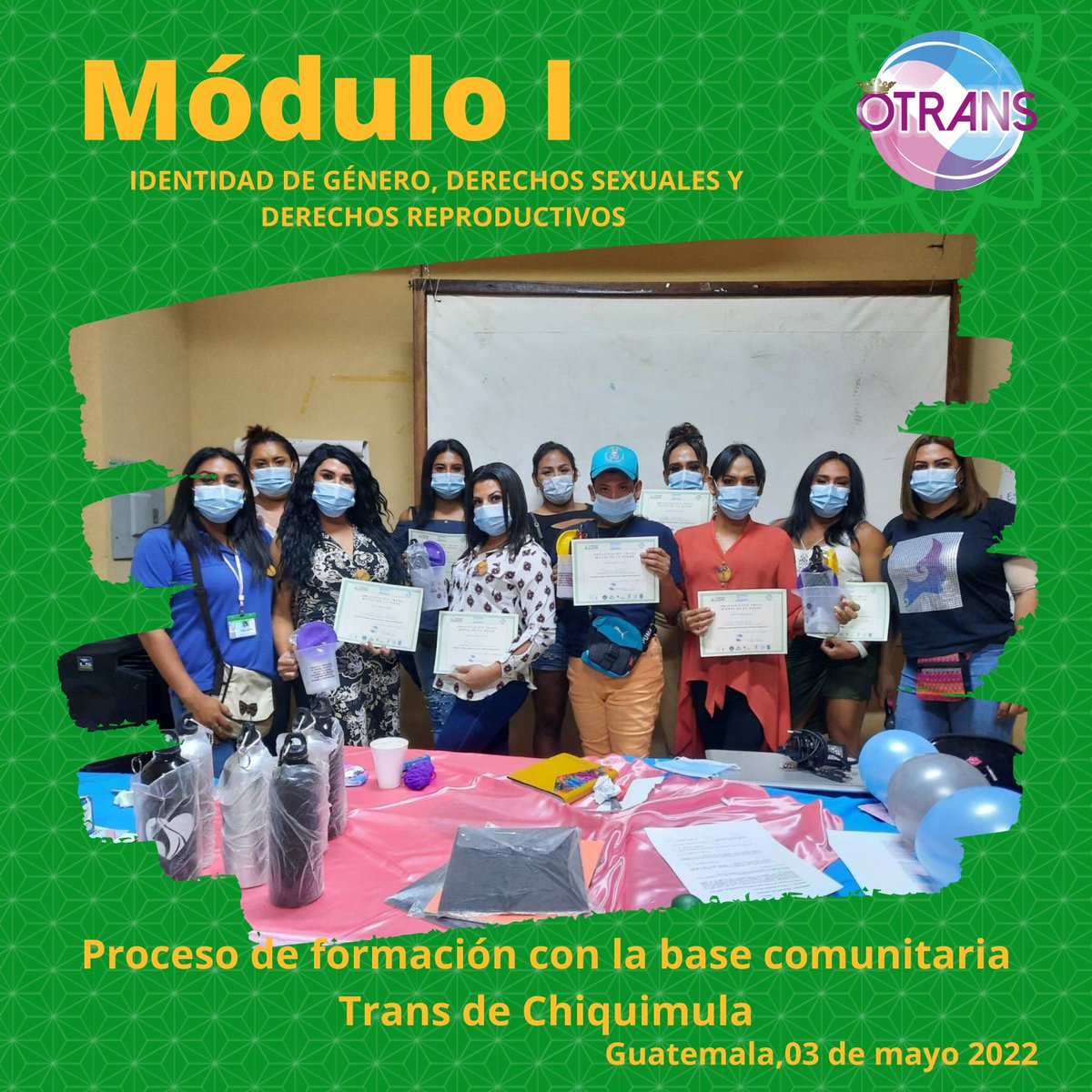 InfoOTRANS's tweet photo. 🏳️‍⚧  #EmpoderamientoTrans 🇬🇹

Primer módulo de formación sobre "Identidad de género, derechos sexuales y derechos reproductivos #MujeresTrans", realizado con la base comunitaria Trans Chiquimula, Chiquimula.

#NoQueremosMenosQueLaIgualdad https://t.co/3pOkljWkTY