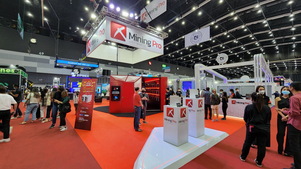 krapalm's tweet photo. บูธ #MinningPro ซื้อเครื่องขุดในงานได้ cash back ไว้จ่ายค่าไฟ 30,000 บาท #cryptoexpo #moboleexpo https://t.co/PmubfFD4vV