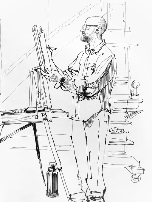 Sketching the sketchers, Larry and Tom. 