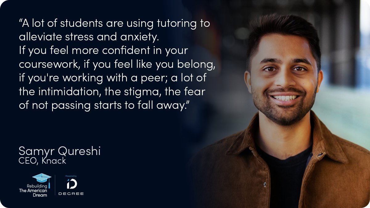 There is power in peer support and creating meaningful connections! How has one of your peers helped you? 
Thank you, @samyricle, for being a part of the conversation. 
Listen to this episode at americandream.fm!
#rebuildingtheamericandream #podcast #highereducation