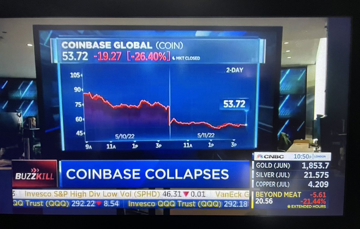 Cryptorockstar's tweet photo. CRS on the road ✈️ again did not see any #Cryptocom commercials on @CNBC today via @Delta but saw this 😱 

Sometimes being first to the market is not so ideal 😢 

#slowdowntogofast 

@skalifowitz @ericnode @kris @cryptocom @coinbase https://t.co/mIyIMikvva
