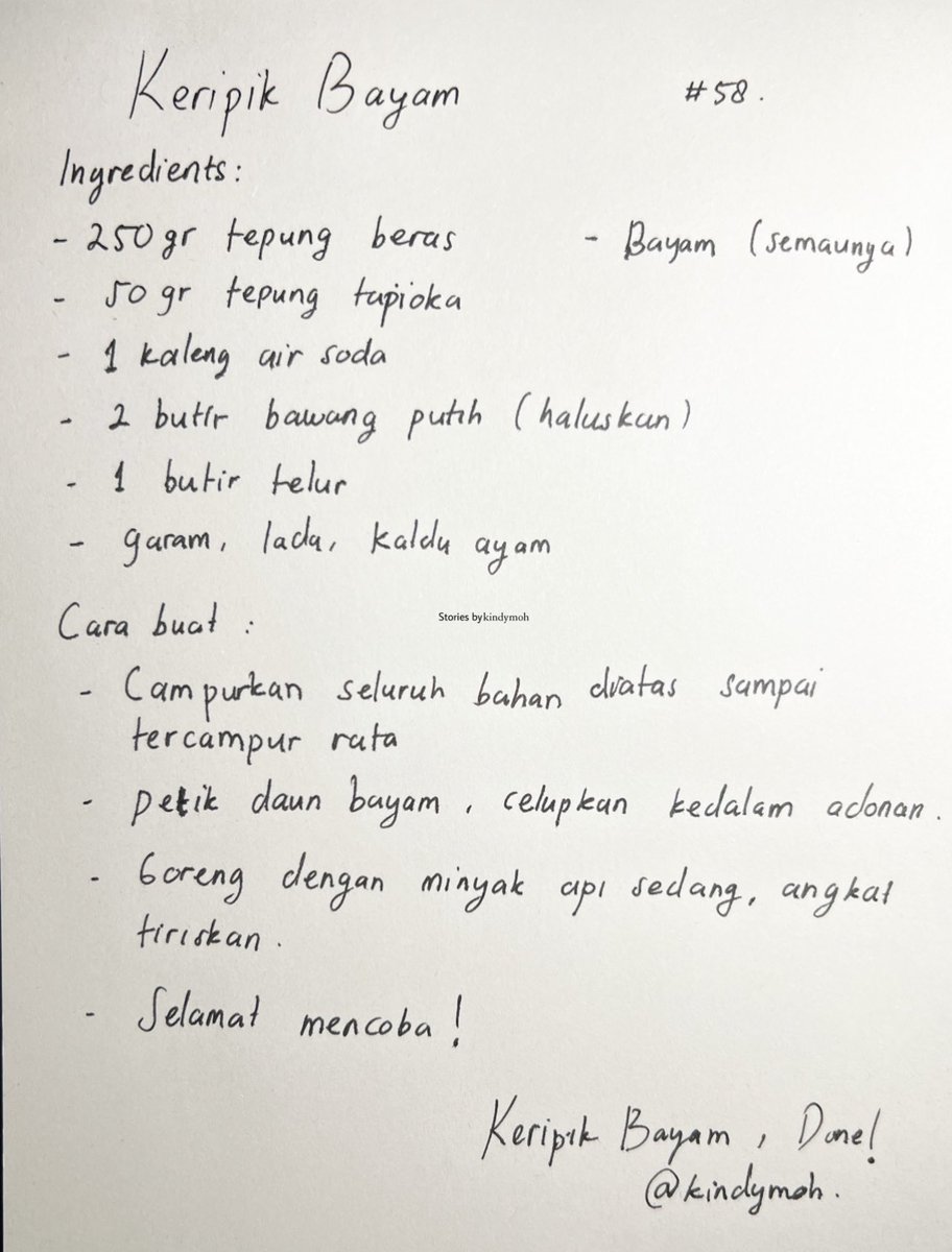 kindymoh's tweet photo. Keripik Bayam💯
Dari kemarin banyak yang nanyain, ini resepnya yes #masakhariini 
 
👇🏻RESEP DIBAWAH👇🏻 https://t.co/KD5JwUSJgx