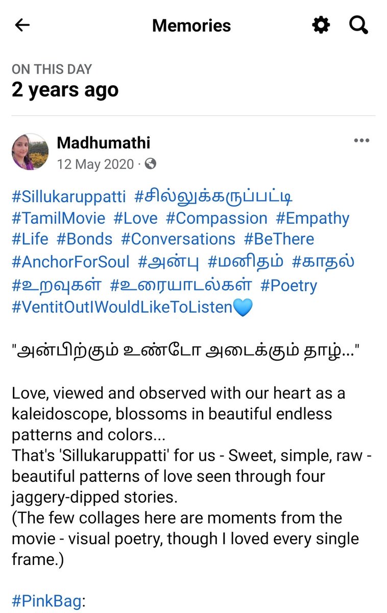 Madhumathi_Inks's tweet photo. https://t.co/XNzWZDKAmq
👆🏾
Memories...✍🏾 
#Sillukaruppatti #AllThingsHalitha 💝
For the first time, wrote a long write up on a film.
எத்தனை முறை பார்த்தாலும் திகட்டாத படைப்பு. 🥲♥️ https://t.co/mPZLBDMvV3