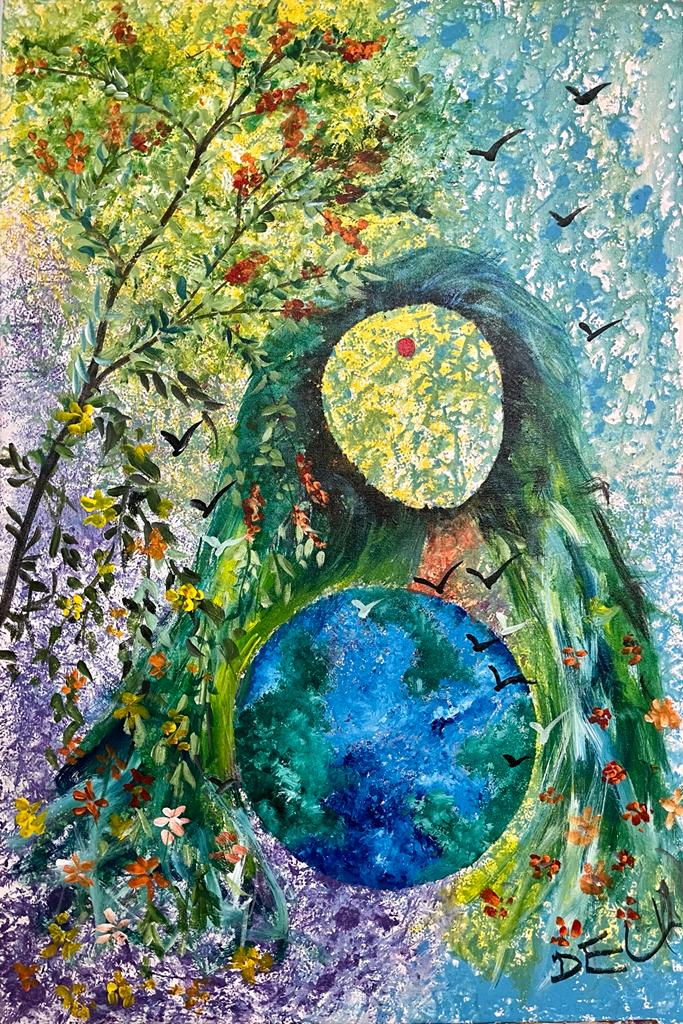 DivyanshiGarg6's tweet photo. Dev, from Gurgaon expresses his love for #SaveSoil through this painting on Mother's Day. He is non verbal and special needs child. He uses painting as his medium of expression. @cpsavesoil https://t.co/JwGmblEj7t