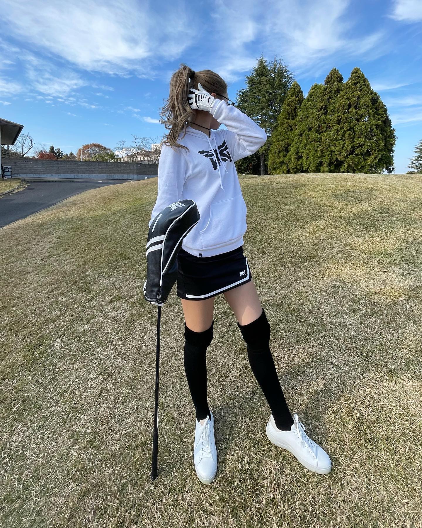 PXG 秋冬ゴルフウェア レディースダウン ジャケット スカート上下2点セット PXG ゴルフ ウェア レディースダウン ジャケット & スカート2点
