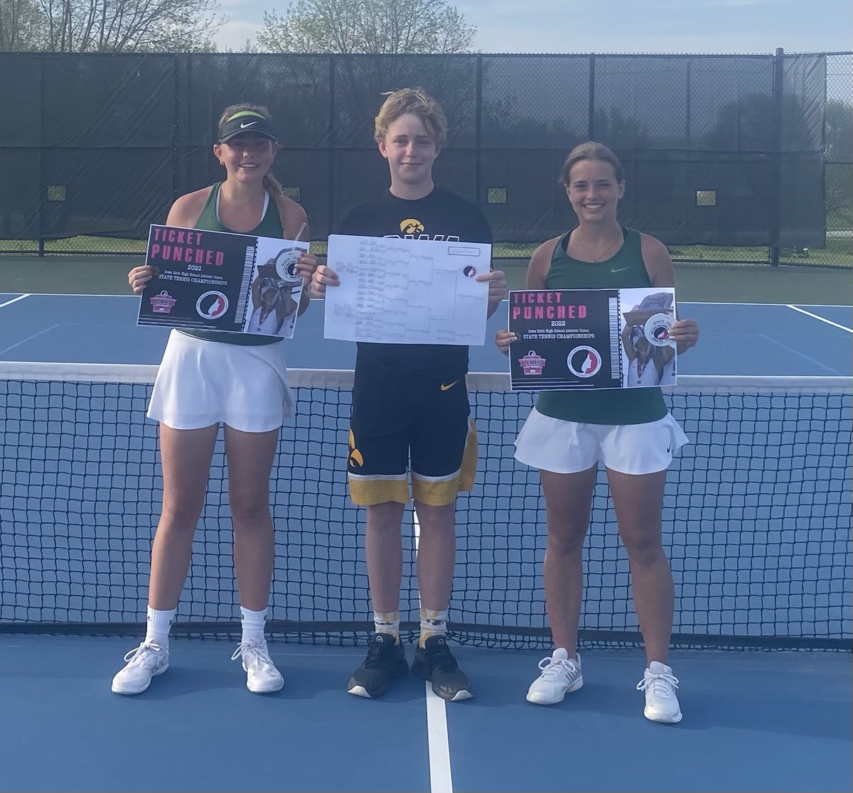 Stalbertsprtfan's tweet photo. Congratulations to Allison Narmi and Landry Miller for Punching Their Ticket by winning the Doubles Championship at the @IGHSAU Regional at Atlantic!!  This makes back-to-back State Regional Championships and State Qualifiers for Allison and Landry!!  @KMASports @HEINOHeinen https://t.co/RoG1e9Dy9e