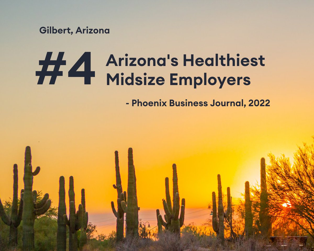 Gilbert was just ranked No. 4 on <a href="/phxbizjournal/">Phoenix Business Journal</a>'s list of healthiest midsize Arizona employers. 🏆

The town offers fitness incentives, mental health support, nutrition counseling, wellness challenges, financial education, and more.

Join #TeamGilbert ➡️ governmentjobs.com/Careers/Gilbert