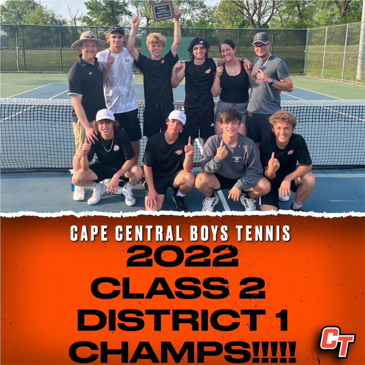 Congrats to our Boys Tennis team who defeated Farmington 5-4 to win the Class 2 District 1 Championship!! Tiger Nation is so proud of you guys!!! #WeAreCT