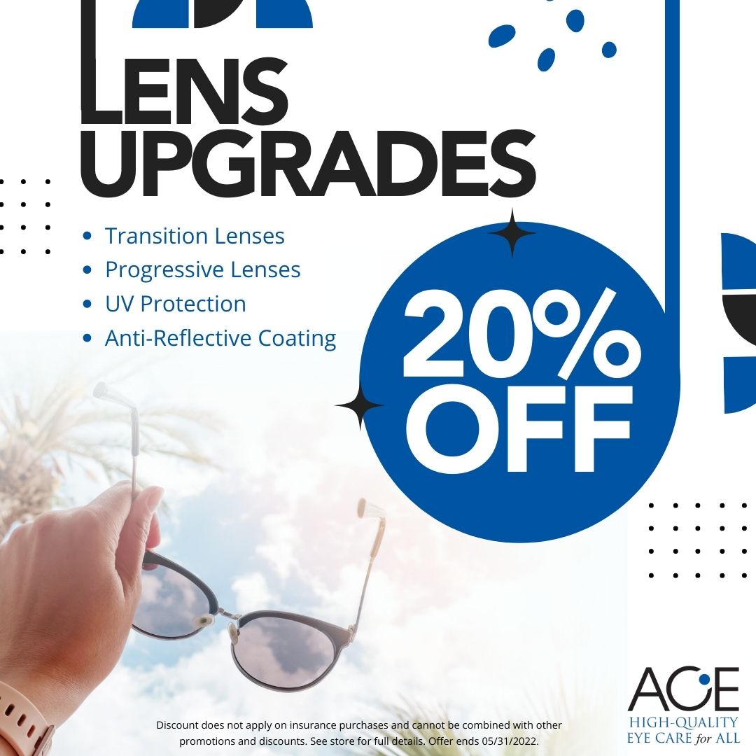 ACE_Eyecare's tweet photo. Are you getting the most out of your eyeglasses? Maybe it's time to upgrade your lenses! All lens upgrades are 20% off, so stop by and upgrade your style AND lenses today.

📞 661.215.1006
🌐 https://t.co/5QoccHu0I4
🔹 1721 Westwind Drive, Suite B

*Terms and restrictions apply. https://t.co/McHgDMFXAV