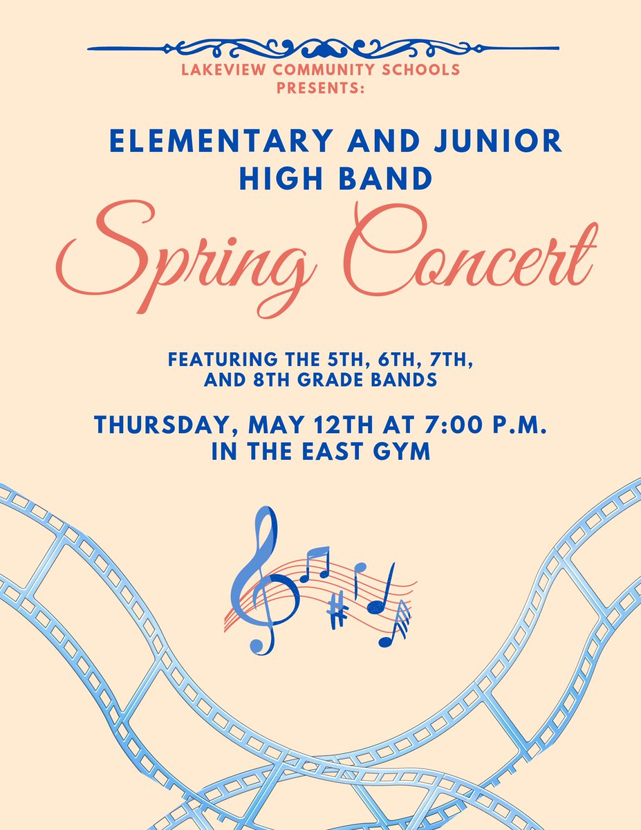 It's crazy to think that we are almost to the last concert of the year! Tomorrow night at 7:00 p.m. is the 5th-8th grade band concert. We hope to see you there!