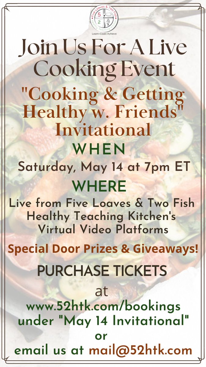 52htk's tweet photo. We can't wait any longer to help improve the health inequities in our communities. We are hosting a live "Cooking &amp; Getting Healthy w. Friends" event this Saturday at 7pm EST.

❤️ Cook &amp; Make an Impact. https://t.co/HMOsBCLQM2