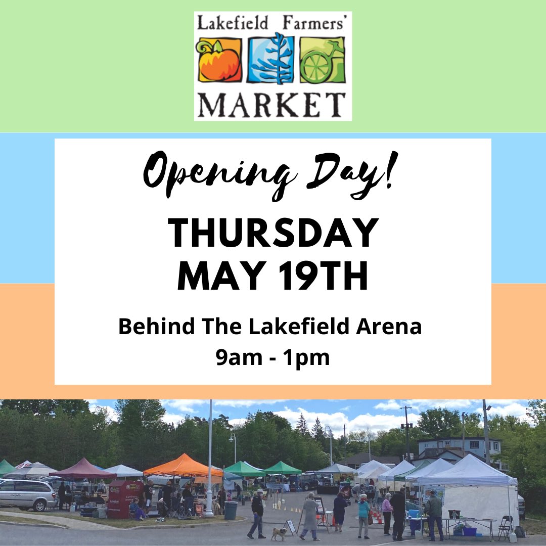 It’s time! Kick-off the season with us on Thursday, May 19th from 9am-1pm, at the arena parking lot, next to Isabel Morris Park. 
✨✨✨
Check the website for more details!
#Lakefield #LFMfun #shoplocal #eatfresh #meetyourfarmer #farmersmarket #seasonopener