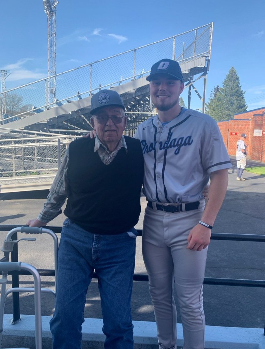 A special day for #occbaseball captain <a href="/humesjake1/">Jake Humes</a> at <a href="/JCCJayhawksBase/">JCC Jayhawks Baseball</a> yesterday. Not only did he hit a homerun but his just turned 90 year old great grandfather Homer Loomis was in attendance. Jake wears great grandads #24. <a href="/OnondagaCC/">OCC</a>.<a href="/OnondagaLazers/">Onondaga Community College Athletics</a> <a href="/NJCAAReg3/">NJCAA REGION 3</a>.