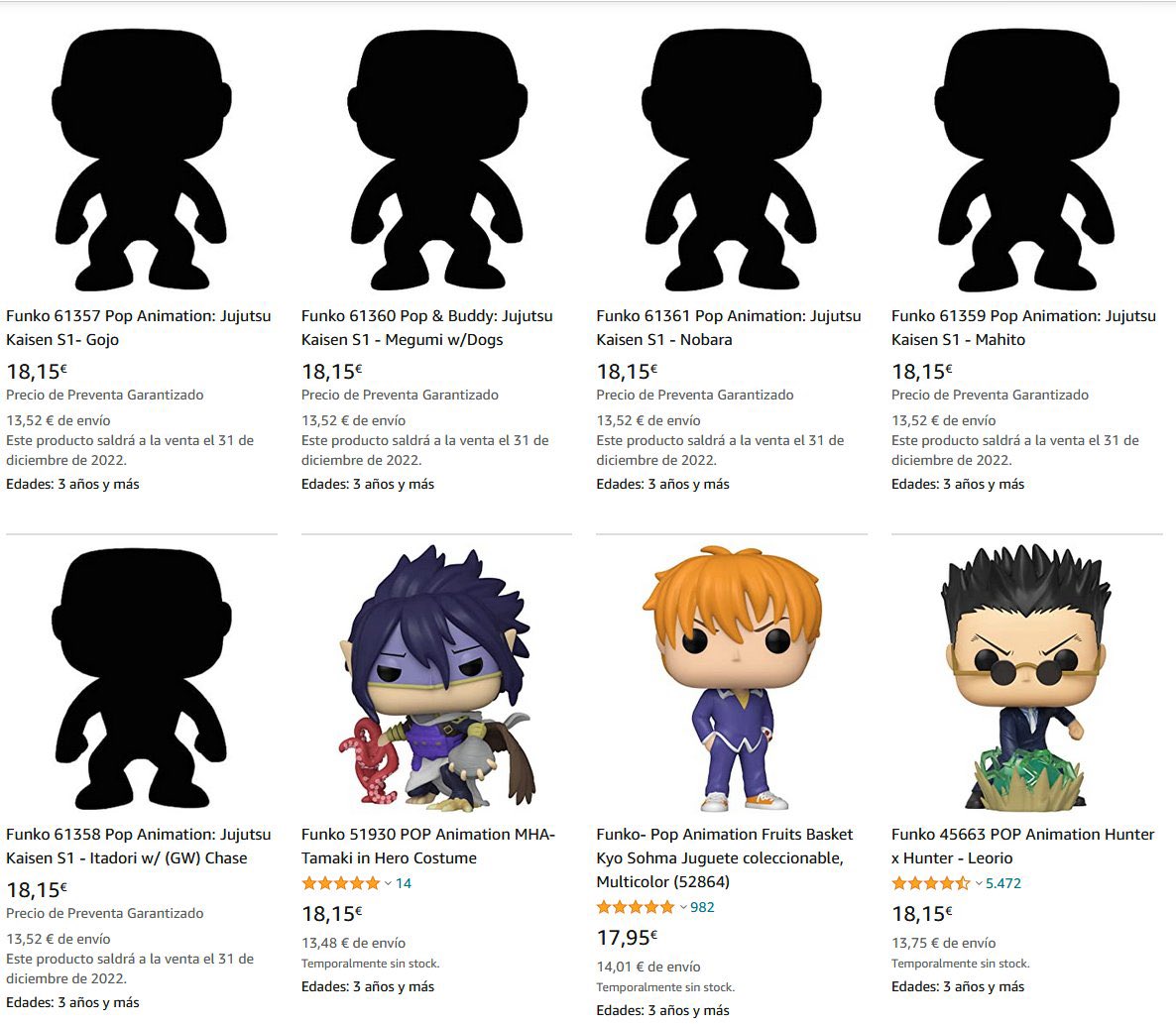 Funko Pop Animación Jujutsu Kaisen S1 Satoru Gojo