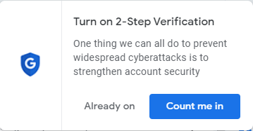 WackyCackalacky's tweet photo. I'm normally pro-privacy, but shouldn't Google already know whether I've enabled 2FA on my Google account? #confusing https://t.co/9kvs27oKj8