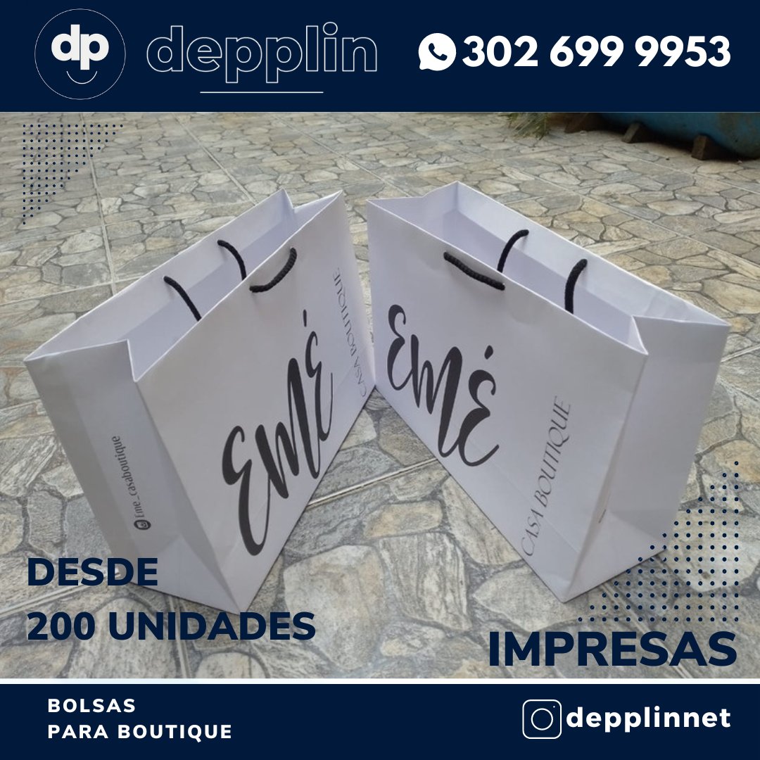 depplinNet's tweet image. Bolsas Impresas para Boutique y Tiendas de Moda