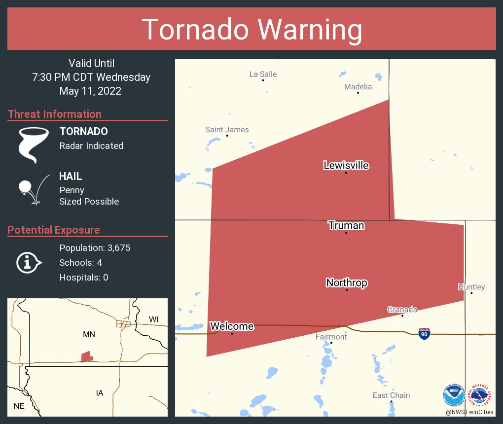 NWS Tornado on Twitter "Tornado Warning continues for Truman MN