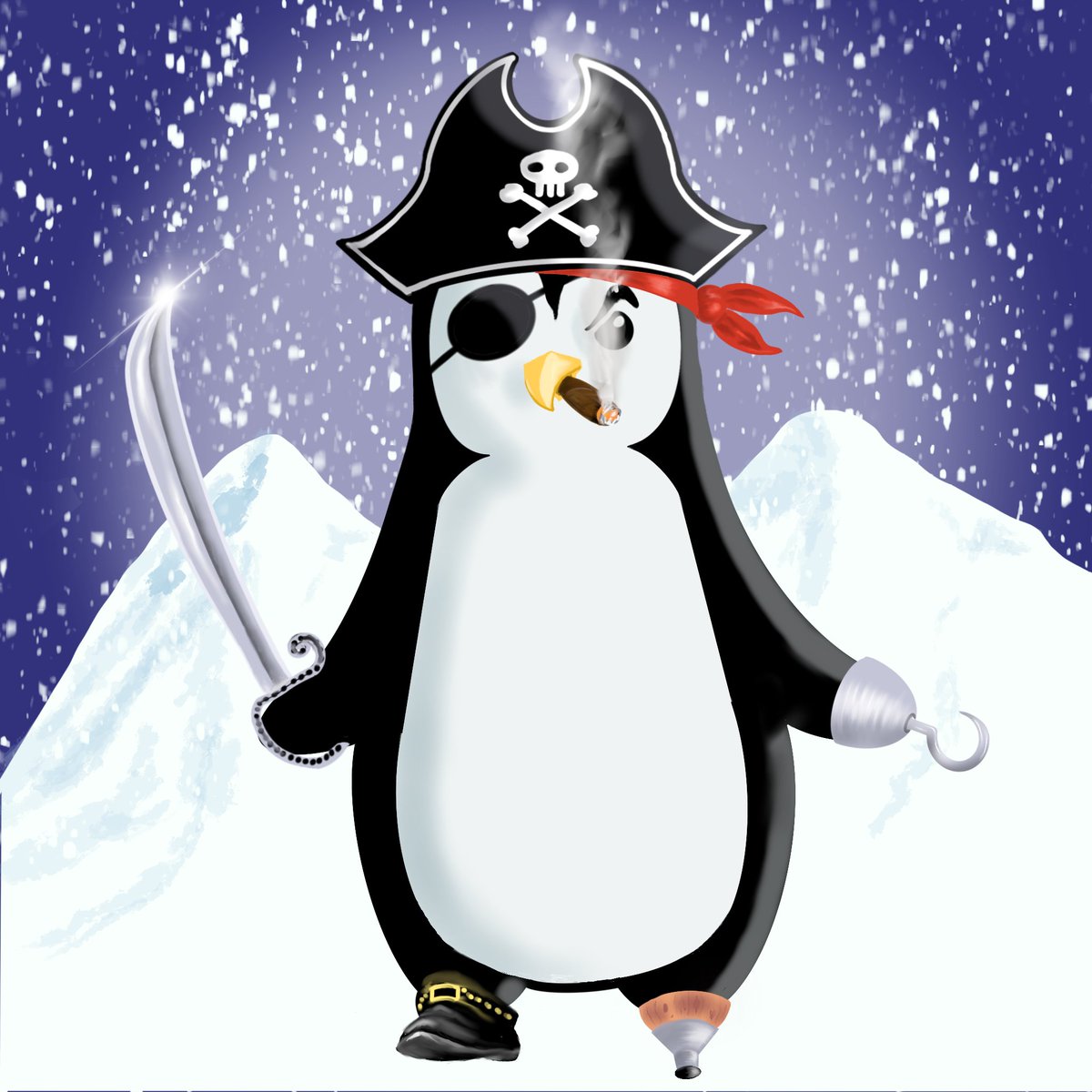 Mr. Pengo is a sea pirate who is here to protect the island of the Kingdom of the Penguins

￼