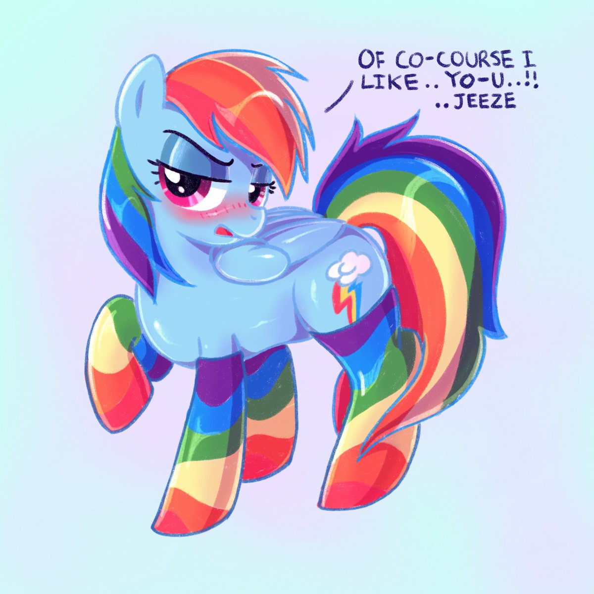 MediocreMare's tweet photo. Some cutie [Art by me] #mlp #mlpfandom #mlpfim #mylittlepony #mylittleponyfriendshipismagic  #art #artist #RainbowDash #artworks #timelapse #procreate #ipadart #ipadartist #draw #drawing #drawings #artwork #ArtistOnTwitter #pony https://t.co/C3LhA8crjA