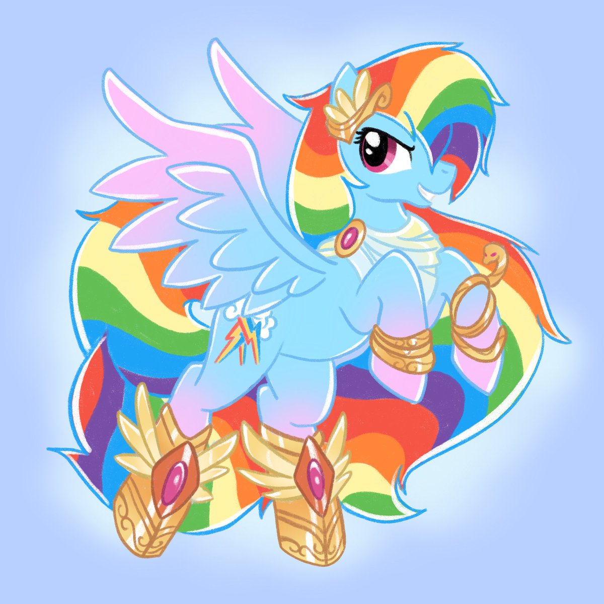 MediocreMare's tweet photo. Rainbow dash design around a goddess concept #mlp #mlpfandom #mlpfim #mylittlepony #mylittleponyfriendshipismagic  #art #artist #RainbowDash #artworks #timelapse #procreate #ipadart #ipadartist #draw #drawing #drawings #artwork #ArtistOnTwitter #pony https://t.co/sjHSyQCgh8