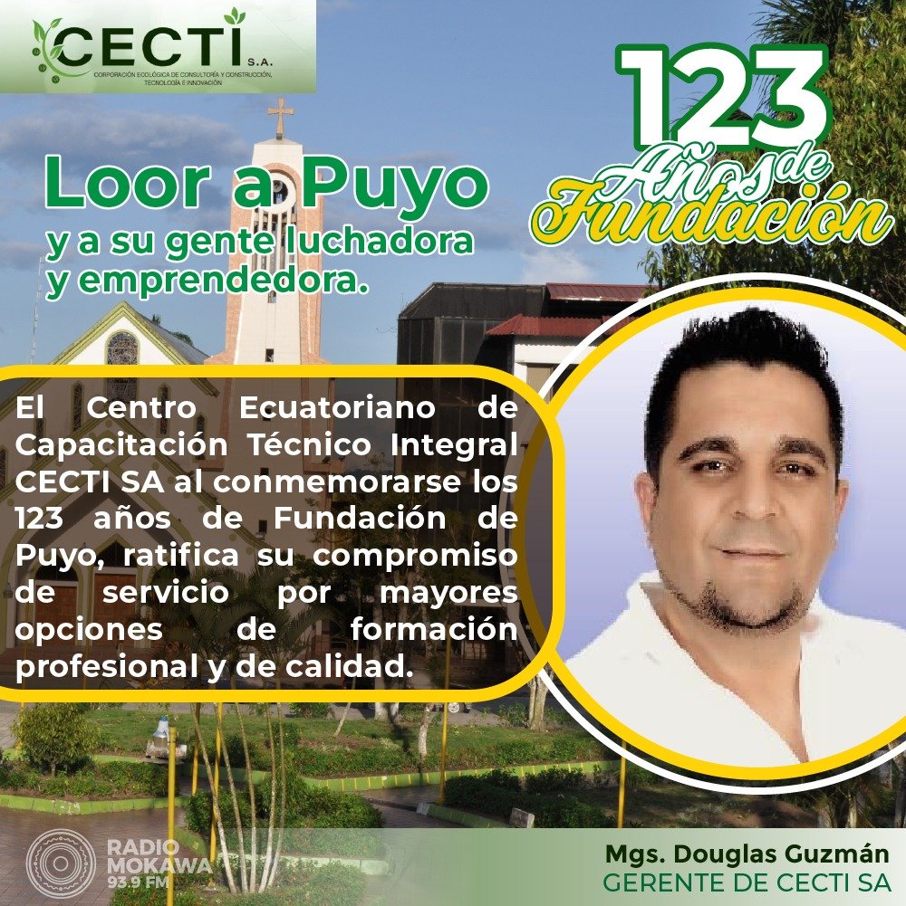 Pastacence de Corazón, amazónico como ecuatoriano, y Puyence por amor. 
Una provincia, un cantón, una parroquia que me abrió los brazos para realizar mi vida, conocer a mi esposa, construir mi familia. 
Gracias Puyo.
Dios Bendiga a Puyo en sus 123 años de fundación.