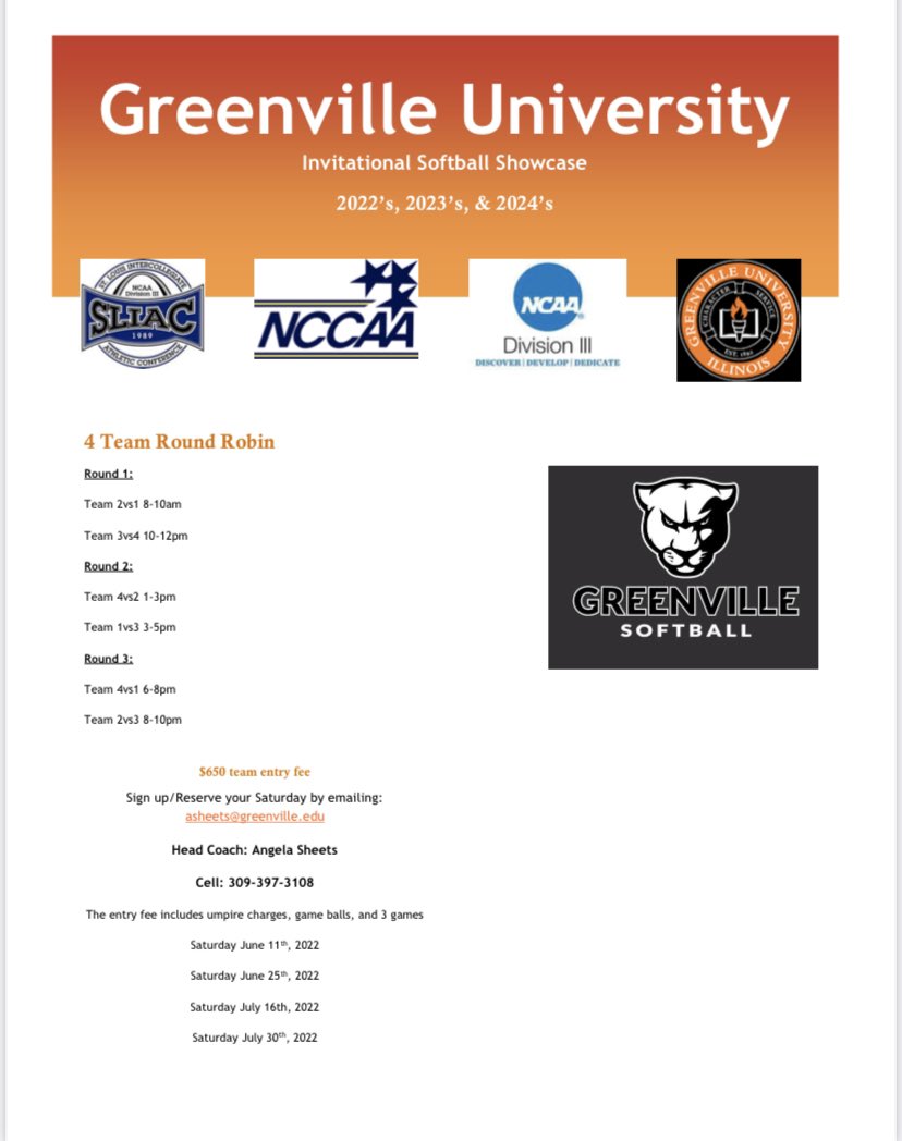 Greenville University Softball tweet media